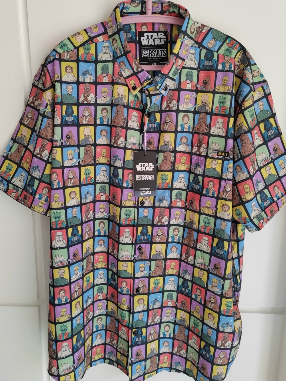 2XL NWT RSVLTS Star Wars Characters Colorblocks Disney Men’s Button Down Shirt
